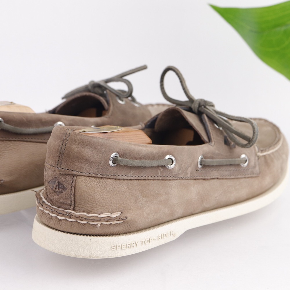 Sperry Mens A/O Boat Shoe Size 11.5 Light Brown Leather Slip On Loafers Yacht - Picture 4 of 13